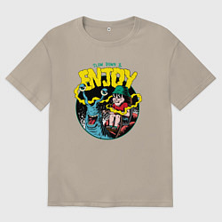 Мужская футболка оверсайз Верхом на улитке