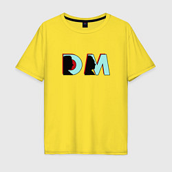 Футболка оверсайз мужская Depeche Mode - DM logo, цвет: желтый