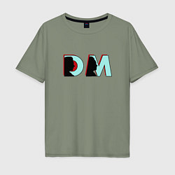 Футболка оверсайз мужская Depeche Mode - DM logo, цвет: авокадо