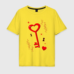 Футболка оверсайз мужская Ключ от сердца, цвет: желтый