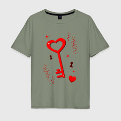 Мужская футболка оверсайз Ключ от сердца