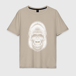 Мужская футболка оверсайз Морда веселой гориллы