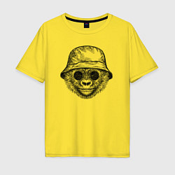 Футболка оверсайз мужская Стильный детеныш гориллы, цвет: желтый