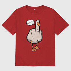 Мужская футболка оверсайз Duck you - фак ю