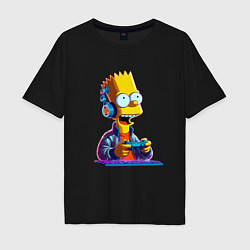 Футболка оверсайз мужская Bart is an avid gamer, цвет: черный