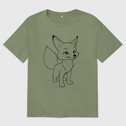 Мужская футболка оверсайз Добрый лисенок