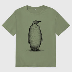 Мужская футболка оверсайз Пингвин стоит