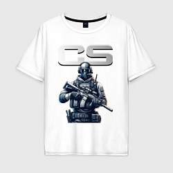 Футболка оверсайз мужская Counter Strike - stormtrooper, цвет: белый