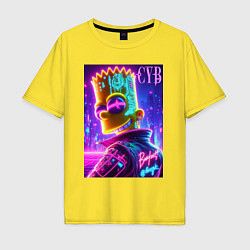 Мужская футболка оверсайз Cyber Bart - neon glow