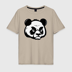 Мужская футболка оверсайз Недовольная морда панды