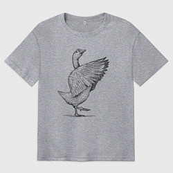 Мужская футболка оверсайз Гусь встрепенусь