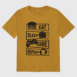 Мужская футболка оверсайз Есть спать играть