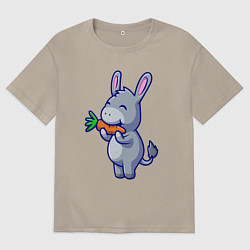 Мужская футболка оверсайз Ослик ест морковку