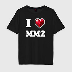 Мужская футболка оверсайз Я люблю мм2 Роблокс - I heart mm2 Roblox