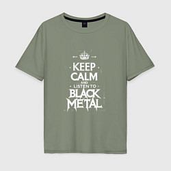 Мужская футболка оверсайз Слушай метал