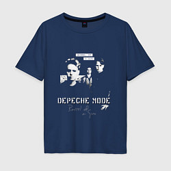 Футболка оверсайз мужская Depeche Mode - Band barrel of a gun, цвет: тёмно-синий