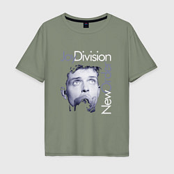 Футболка оверсайз мужская Joy Division - Ian Curtis, цвет: авокадо