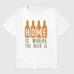 Мужская футболка оверсайз Дом там где пиво