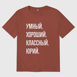 Футболка оверсайз мужская Умный хороший классный Юрий, цвет: кирпичный