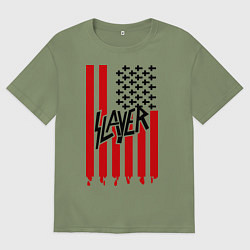 Футболка оверсайз мужская Slayer Flag, цвет: авокадо