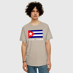 Футболка оверсайз мужская Free Cuba, цвет: миндальный — фото 2