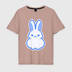 Футболка оверсайз мужская White bunny, цвет: пыльно-розовый