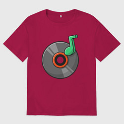 Мужская футболка оверсайз Vinyl music