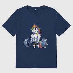 Мужская футболка оверсайз Тяж единорог