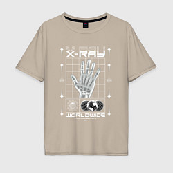 Футболка оверсайз мужская X-ray streetwear, цвет: миндальный