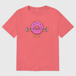 Мужская футболка оверсайз Пончик со штангой
