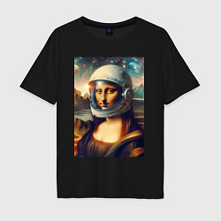 Мужская футболка оверсайз Mona Lisa astronaut - neural network