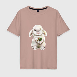 Мужская футболка оверсайз Кролик с ягодками