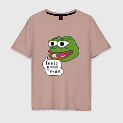 Мужская футболка оверсайз Pepe feels good man