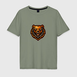 Мужская футболка оверсайз Векторный медведь
