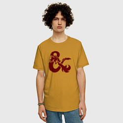 Футболка оверсайз мужская Подземелья и драконы лого, цвет: горчичный — фото 2