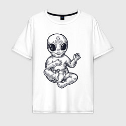 Футболка оверсайз мужская Baby alien, цвет: белый