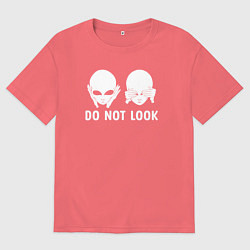 Мужская футболка оверсайз Белый пришелец - do not look