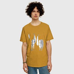 Футболка оверсайз мужская Сушеная рыба, цвет: горчичный — фото 2
