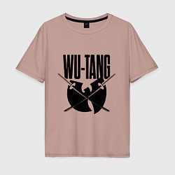 Футболка оверсайз мужская Wu tang catana, цвет: пыльно-розовый