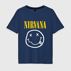 Футболка оверсайз мужская Nirvana original, цвет: тёмно-синий