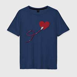 Мужская футболка оверсайз Сердца - ethernet love connected, правая парная