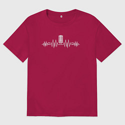 Мужская футболка оверсайз Пульс музыки