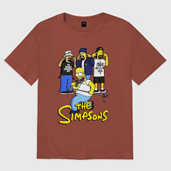 Футболка оверсайз мужская Simpsons - Cypress hill, цвет: кирпичный