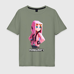 Мужская футболка оверсайз Minecraft персонаж девушки в костюме