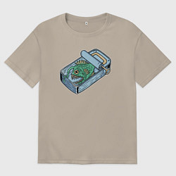 Футболка оверсайз мужская Консерва из удильщика, цвет: миндальный