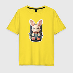 Мужская футболка оверсайз Маленький пушистый кролик