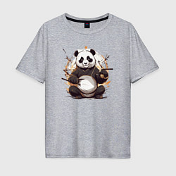 Футболка оверсайз мужская Спокойствие панды, цвет: меланж