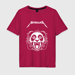 Футболка оверсайз мужская Metallica rock panda, цвет: маджента