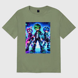 Мужская футболка оверсайз Детский киберпанк - аниме