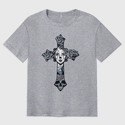 Футболка оверсайз мужская Woman cross, цвет: меланж